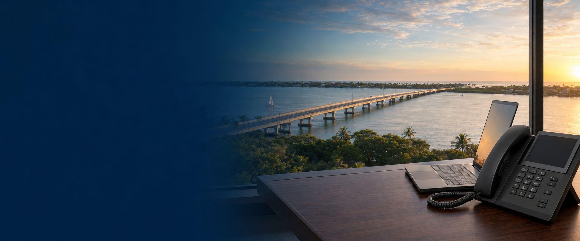 Jensen Beach Hero Business phone systems in Jensen Beach, Florida overlooking the Jensen Beach Causeway
