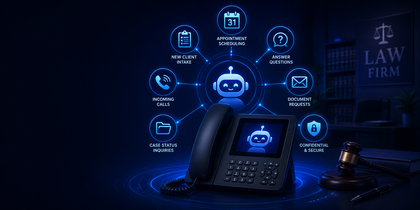 AI receptionist supporting law firms with consultation scheduling and client communication