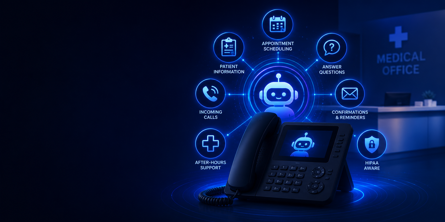 AI receptionist supporting medical offices with appointment scheduling and patient communication