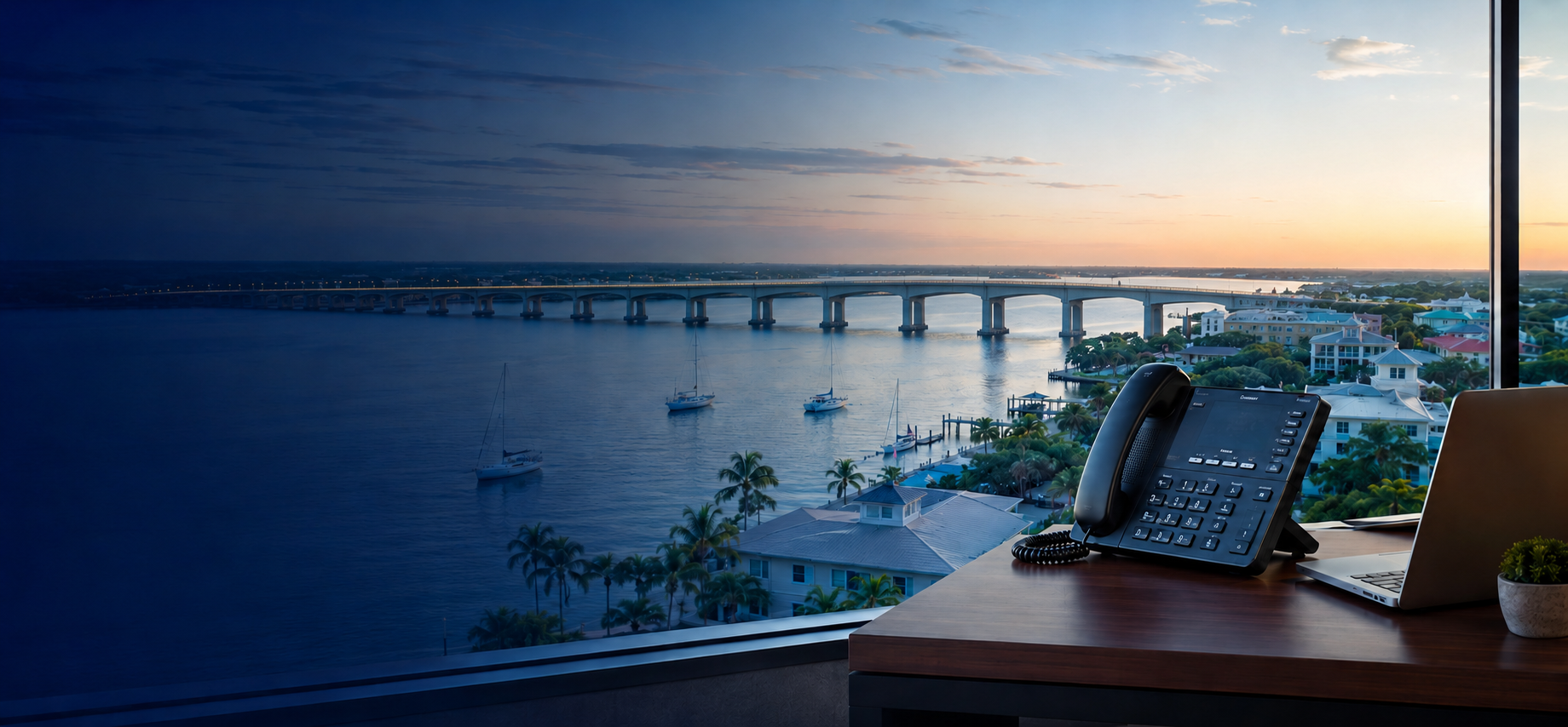 Stuart Hero Bridge Business phone systems in Stuart, Florida with the Roosevelt Bridge